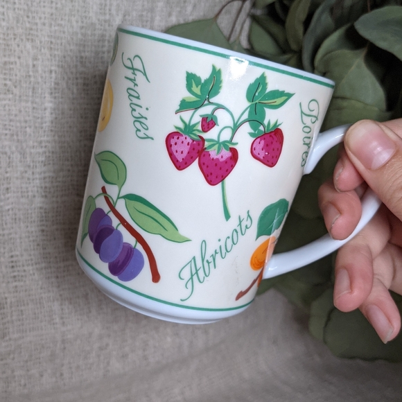 Vintage French Fruits Mug